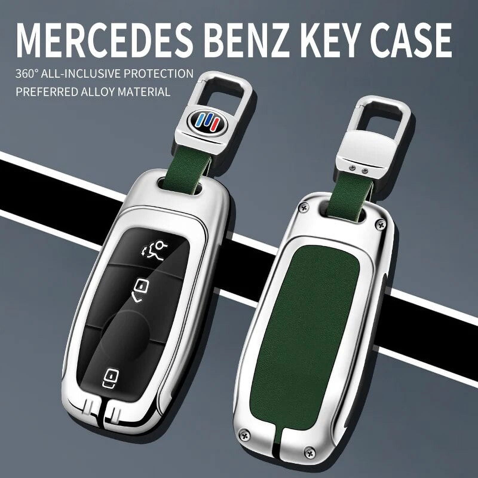 Zinc Alloy Leather Car Key Case Cover Shell For Mercedes Benz A C E S G ...