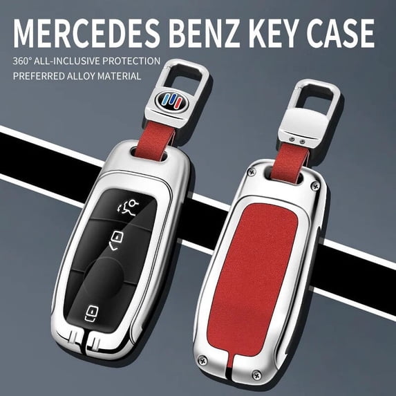 Zinc Alloy Leather Car Key Case Cover Shell For Mercedes Benz A C E S G Class GLC CLE CLA GLB GLS W177 W205 W213 W222 X167 AMG