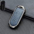 thumbnail image 1 of Zinc Alloy Leather Car Smart Key Case Cover for Aito M5 M7 2022 3 Buttons Remote Protection Shell Keychain Auto Accessories, 1 of 18