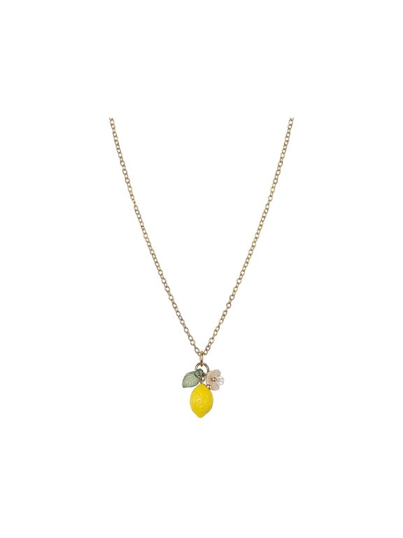 Zinc Alloy Lemon And Shell Pendant Necklace Set For Women