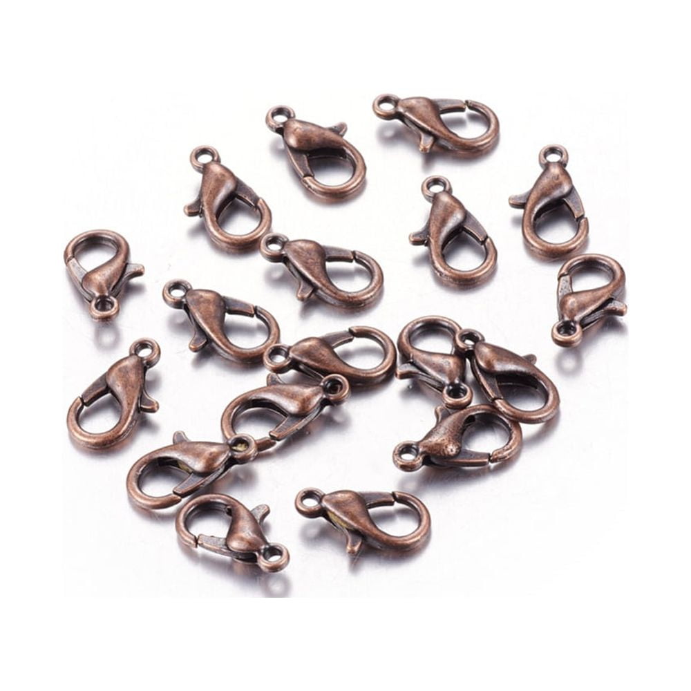 Zinc Alloy Lobster Claw Clasps Parrot Trigger Clasps Cadmium Free & Nickel Free & Lead Free Red Copper 14x8mm Hole: 1.8mm