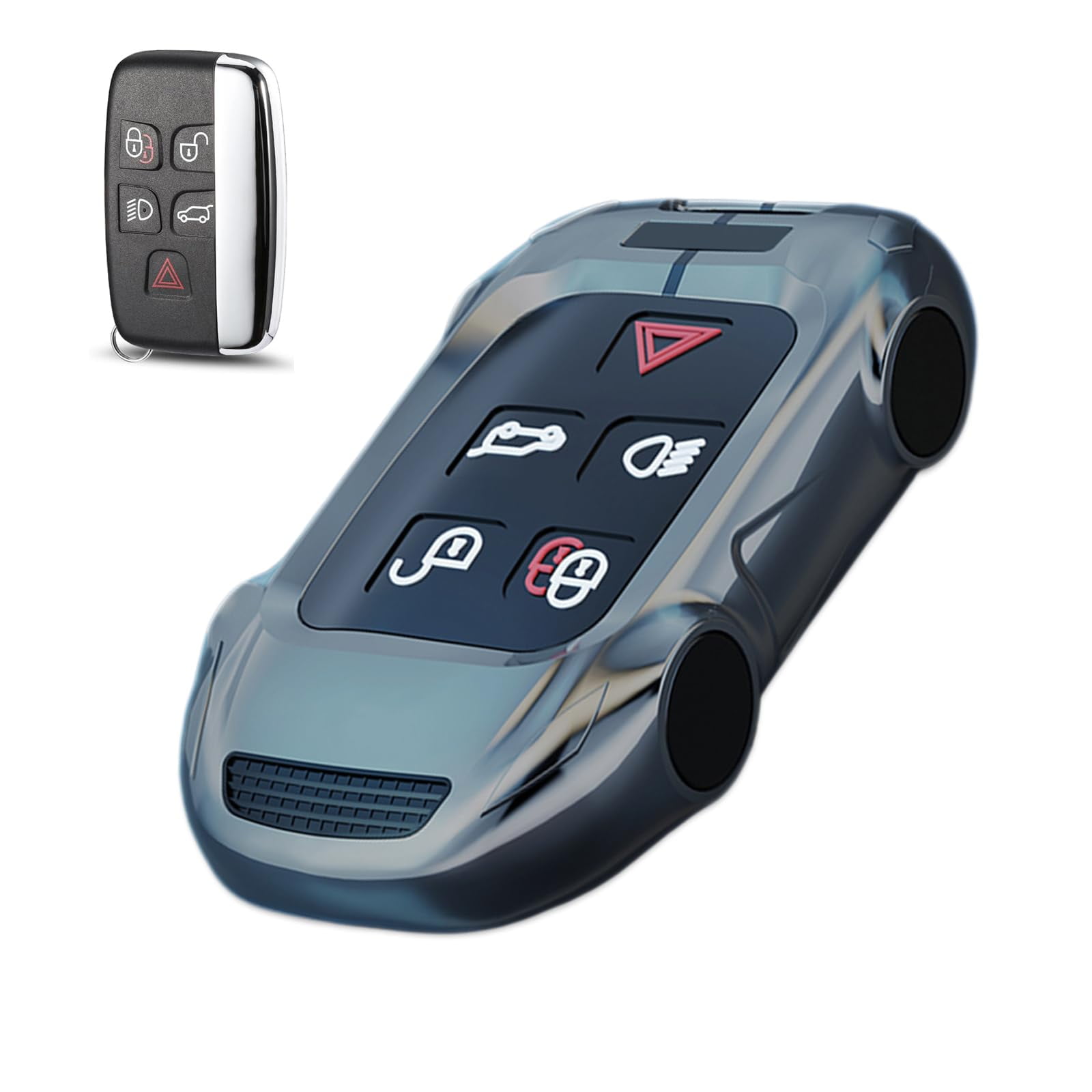 Zinc Alloy Metal Key Fob Case Cover Compatible with Land Rover Range Rover Evoque Sport Velar Land Rover Discovery Jaguar F-Pace F-Type XE XEL XF XFL XJ
