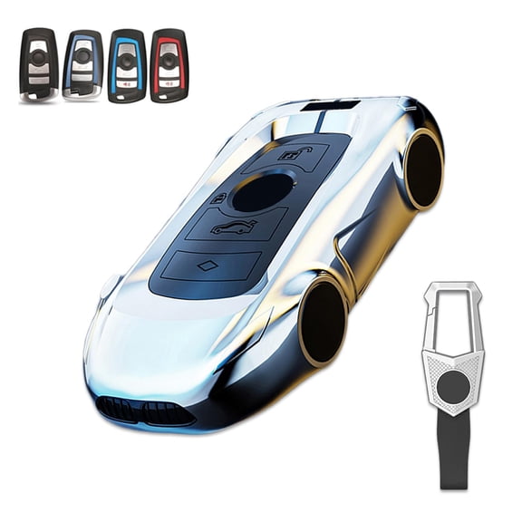 Zinc Alloy Metal Key Fob Case Cover Compatible with BMW 1 3 4 5 6 7 Series X3 X4 M5 M6 GT3 GT5, Full Protection Key Fob Shell Case