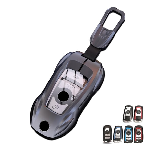 Zinc Alloy Metal Key Fob Case Cover Compatible with BMW 1 3 4 5 6 7 Series X3 X4 M5 M6 GT3 GT5, Full Protection Key Fob Shell Case
