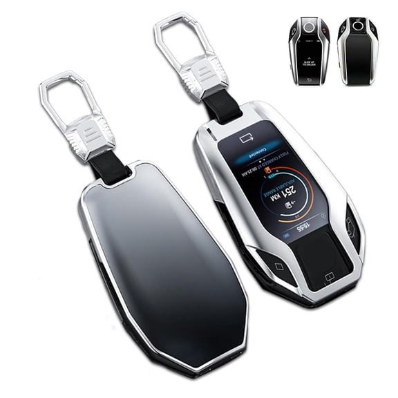 Zinc Alloy Metal Key Fob Case Cover Compatible with BMW 1 3 4 5 6 7 Series X3 X4 M5 M6 GT3 GT5, Full Protection Key Fob Shell Case