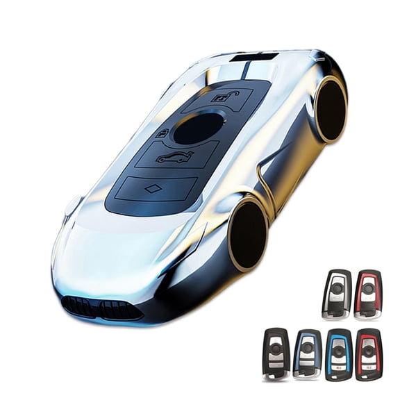 Zinc Alloy Metal Key Fob Case Cover Compatible with BMW 1 3 4 5 6 7 Series X3 X4 M5 M6 GT3 GT5, Full Protection Key Fob Shell Case