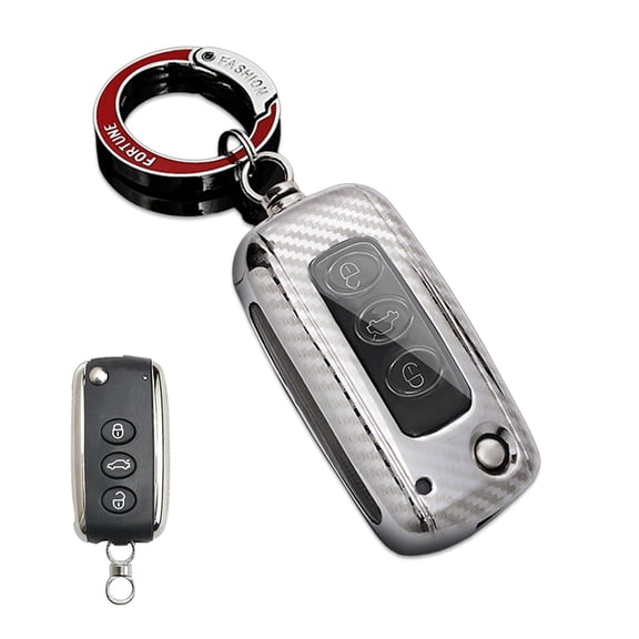 Zinc Alloy Metal Key Fob Case Cover Holder Shell Compatible for Bentley Continental GT GTC Mulsanne Flying Spur Metal Car Accessories