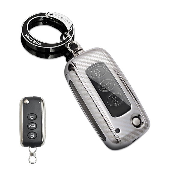 Zinc Alloy Metal Key Fob Case Cover Holder Shell Compatible for Bentley Continental GT GTC Mulsanne Flying Spur Metal Car Accessories