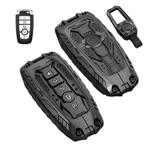 Zinc Alloy Metal Key Fob Case Cover Protector Shell Compatible with Ford Explorer Fusion Escape Edge Expedition F150 F250 F350 F450 F550 Maverick Mustang