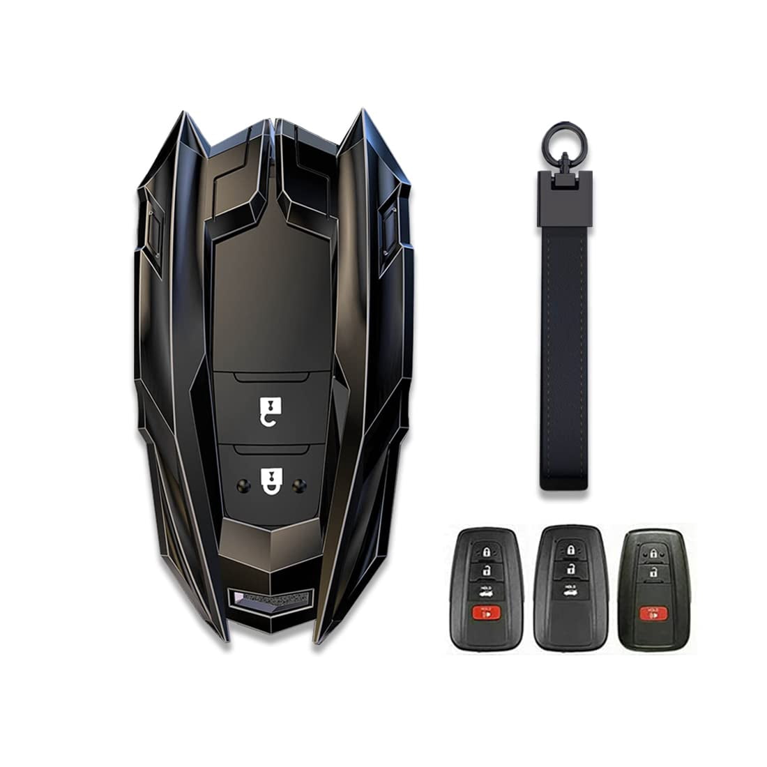 Zinc Alloy Metal Keyless Remote Key Fob Case Cover for Toyota Camry RAV4 Highlander C-HR Prius Corolla Avalon GT86