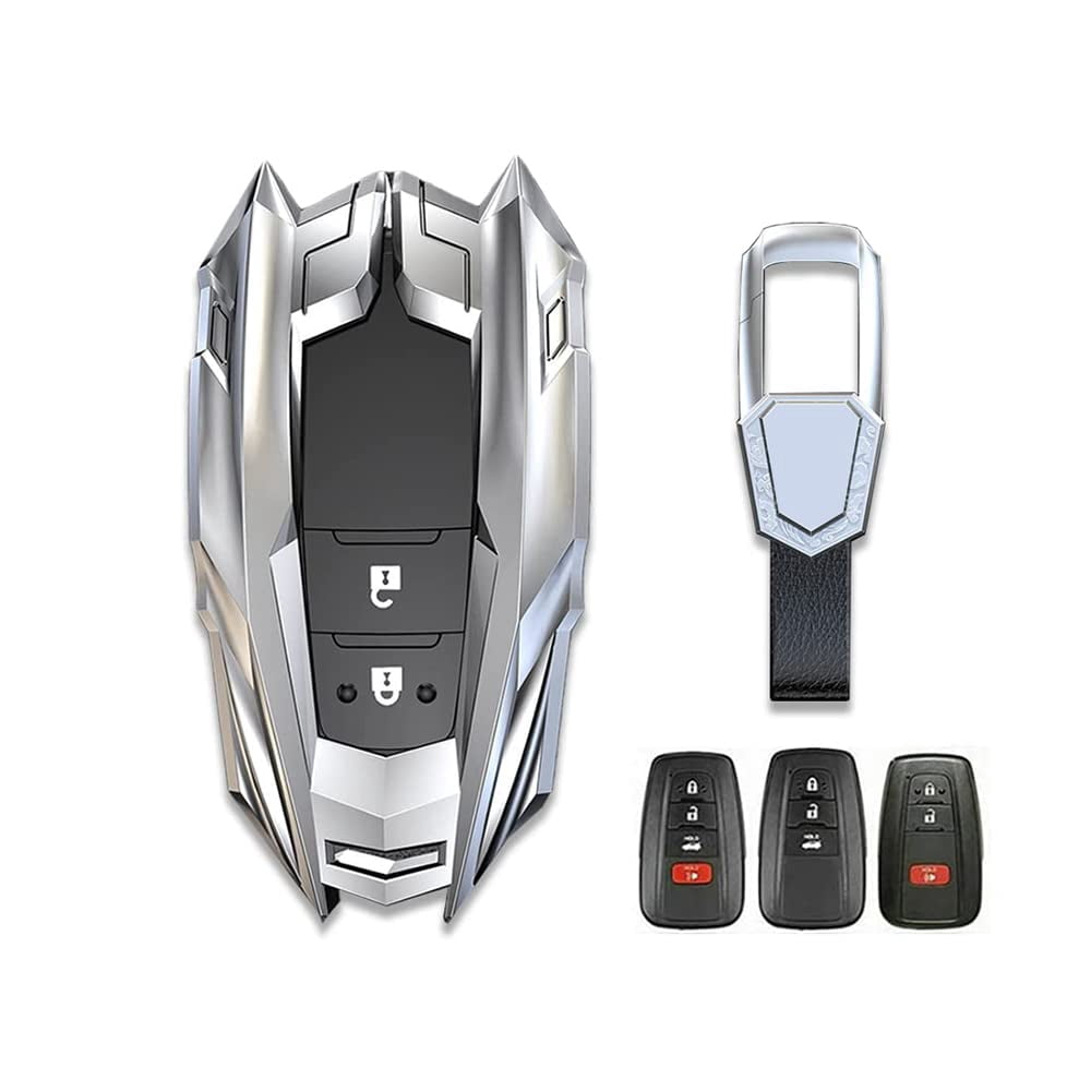 Zinc Alloy Metal Keyless Remote Key Fob Case Cover for Toyota Camry RAV4 Highlander C-HR Prius Corolla Avalon GT86