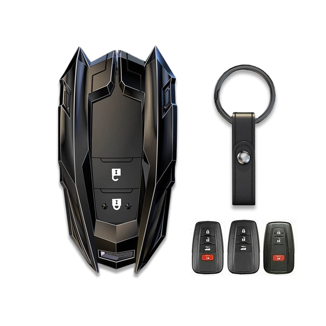Zinc Alloy Metal Keyless Remote Key Fob Case Cover for Toyota Camry RAV4 Highlander C-HR Prius Corolla Avalon GT86
