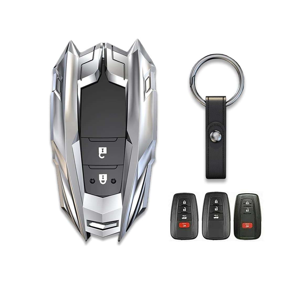 Zinc Alloy Metal Keyless Remote Key Fob Case Cover for Toyota Camry RAV4 Highlander C-HR Prius Corolla Avalon GT86