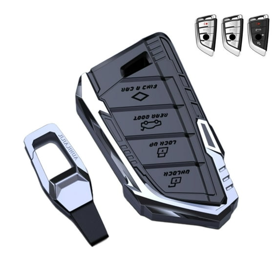 Zinc Alloy Metal Smart Remote Key Fob Case Accessories, Key Fob Cover Protector Shell Compatible with BMW 2 5 6 7 Series X1 X2 X3 X5 X6 X7 GT Series