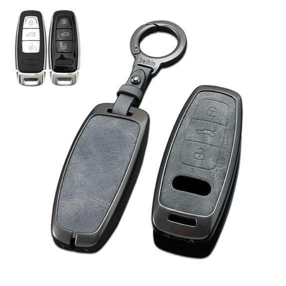 Zinc Alloy Metal Smart Remote Key Fob Case Cover Protector Holder Shell Compatible for Audi A6L A6 A7 A8 Q7 Q8 E-Tron 2018-2022 A3 S3 S6 SQ7 RS6 S7 RS7