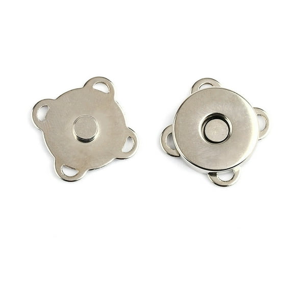 Zinc Alloy Purse Snap Clasps Magnetic Clasps Closure for Purse Handbag Platinum 1.9x1.9x0.55cm