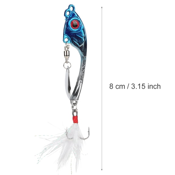 Zinc Alloy Rotating Feather Hook Fishing Lure, Lifelike Swimbait with Rattle, 3.15 Inch 11g for Trout Bream