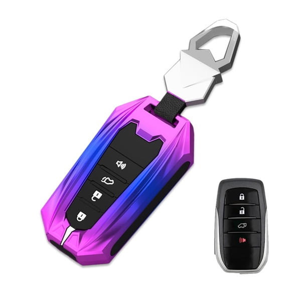 Zinc Alloy Smart Car Key Fob Case Cover Protector Holder Shell Compatible for Toyota Land Cruiser Venza RAV4 Prime Hilux Fortuner Tundra Corolla 2019-2022