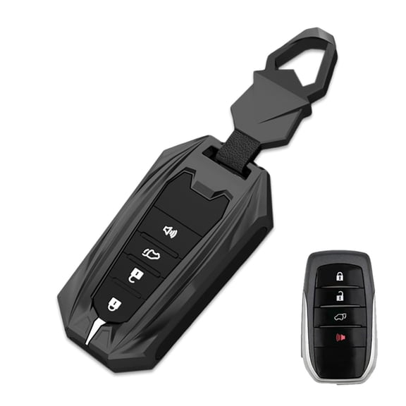 Zinc Alloy Smart Car Key Fob Case Cover Protector Holder Shell Compatible for Toyota Land Cruiser Venza RAV4 Prime Hilux Fortuner Tundra Corolla 2019-2022