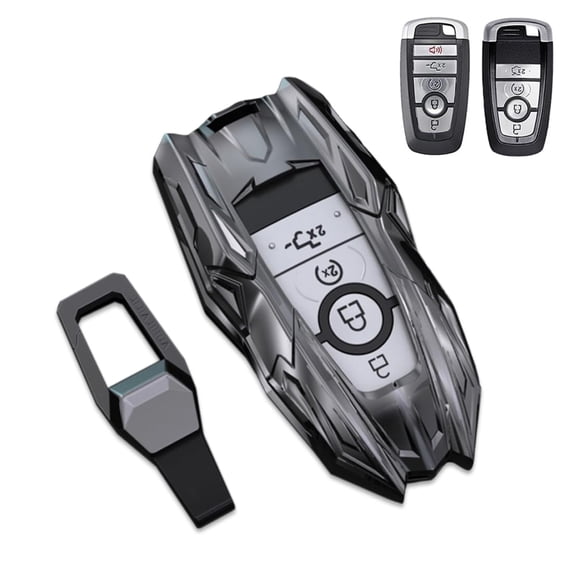 Zinc Alloy Smart Key Fob Case Holder Shell Accessories Compatible for Ford Fusion F150 F250 F350 F450 F550 Edge Explorer Escape Mustang 2018-2022