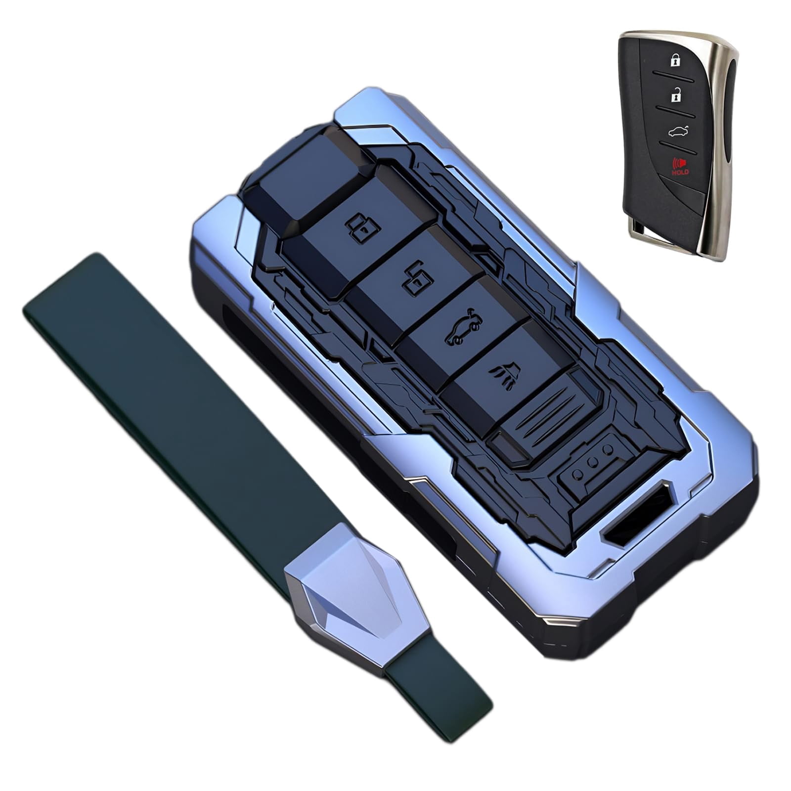 Zinc Alloy Smart Key Fob Case Protector Shell Key Fob Cover Compatible with Lexus 2018-2021 ES350 LC500 LC500h LS500 LS500h 2019-2021 UX200 UX250h ES300h 2020-02021 GX460