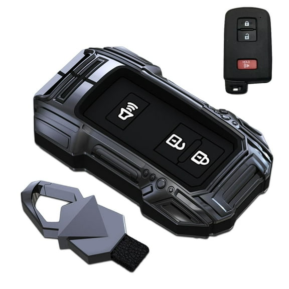 Zinc Alloy Smart Remote Car Key Fob Case Cover Protector Shell Compatible for Toyota 4Runner Tacoma Camry Corolla Rav4 Highlander Avalon Tundra Cruise Prius Sequoia