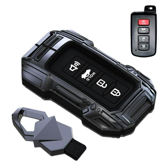 Zinc Alloy Smart Remote Car Key Fob Case Cover Protector Shell Compatible for Toyota 4Runner Tacoma Camry Corolla Rav4 Highlander Avalon Tundra Cruise Prius Sequoia