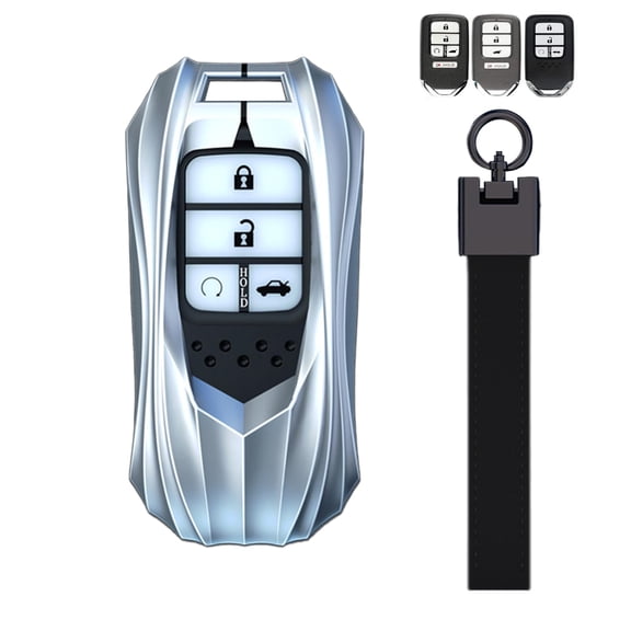 Zinc Alloy Smart Remote Car Key Fob Case Holder Cover Shell Compatible for Honda Accord Civic CR-V CRV Pilot Passport Insight EX EX-L