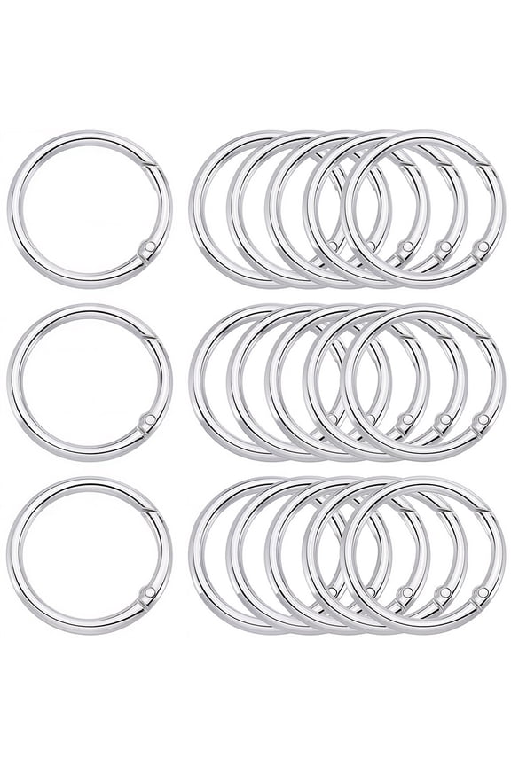 Zinc Alloy Spring Gate Rings O Rings Platinum 6 Gauge 39x4mm Inner Diameter: 31mm 20pcs/box