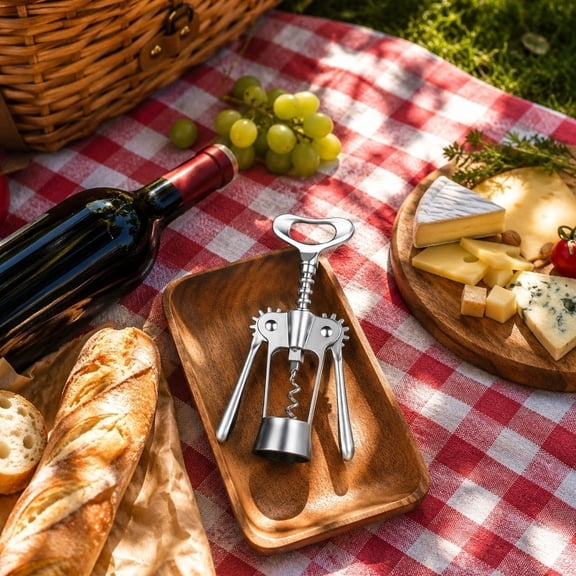 Zinc Alloy Wine Opener, Multi-functional Corkscrew, Heavy Duty Bar Tool for Bottles, Waiter's Corkscrew with Foil Cutter, Ergonomic Grip Wine Accessory, Gift for Wine Lovers​