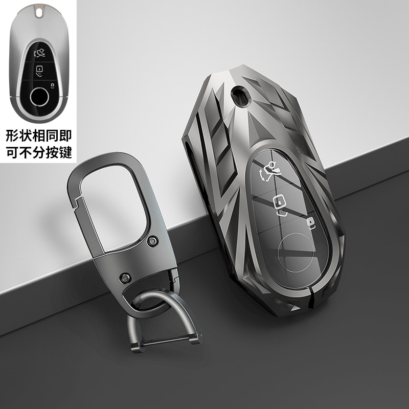 Cover Chiave Auto KUNIO In TPU Per Mercedes Classe S W223 E Classe C W206 (2020-2022), Con Bordo Argentato, Bianco, Portachiavi Incluso