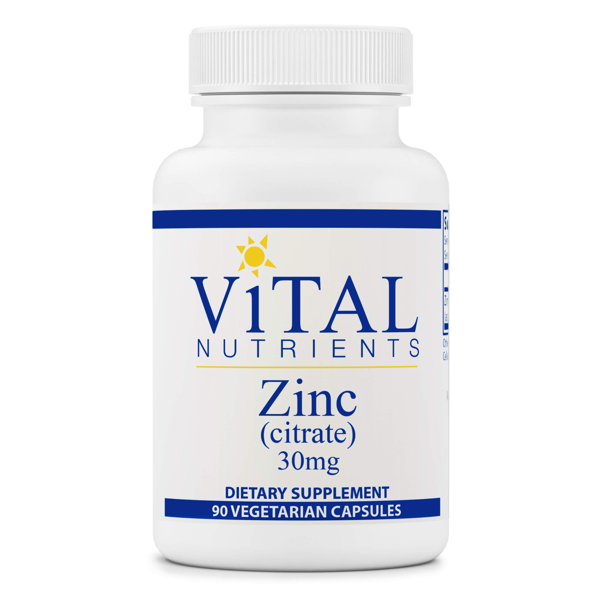 Zinc (Citrate), 30 mg, 90 Vegan Capsules, Vital Nutrients