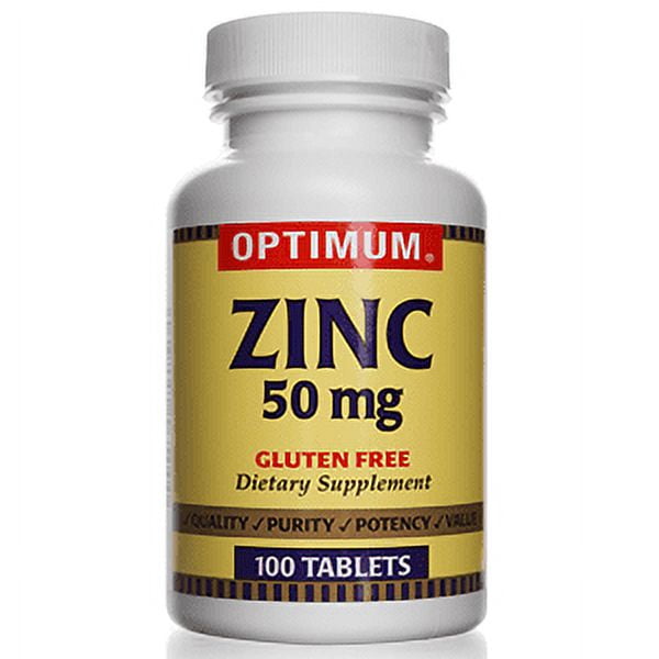Zinc Gluconate 50 mg 100 Count Tablets Gluten Free Dietary
