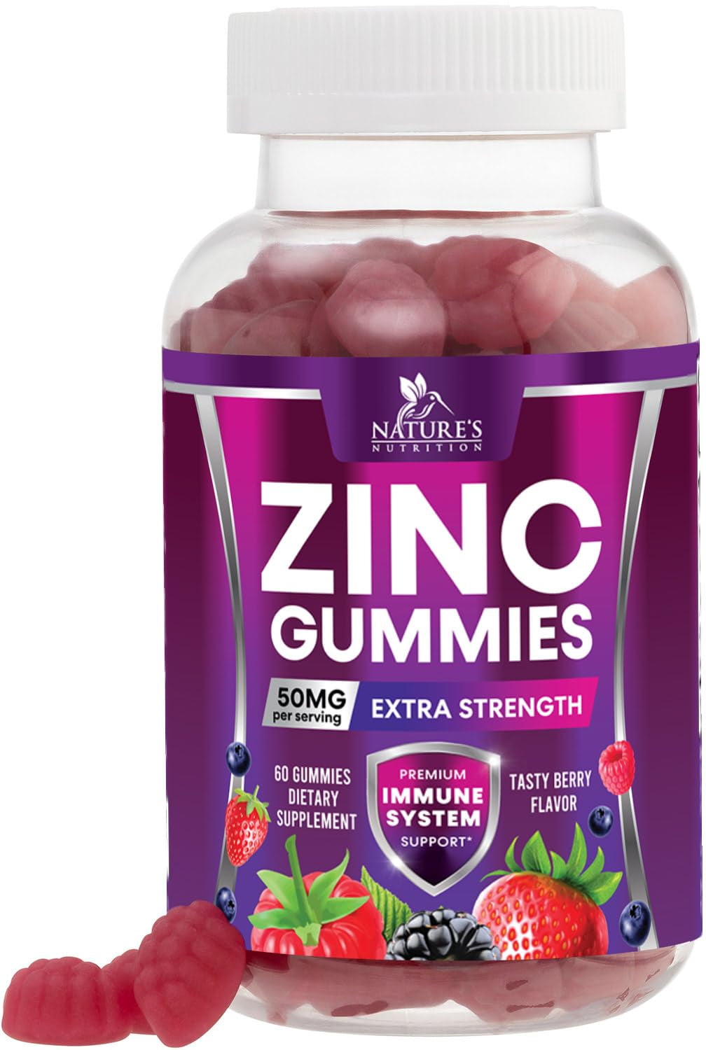 Zinc Gummies for Adults 50mg High Absorption Immune Health Support