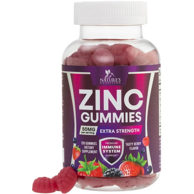 Zinc Gummies for Adults 50mg High Absorption Immune Health Support