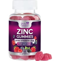 Zinc Gummies 50mg - Extra Strength Skin Health & Immune Support Gummy, Vegan, Non-GMO & Gluten Free - Best Zinc Supplement Antioxidant Heart & Bone Health Chewable Tasty Berry Flavor - 60 Gummies
