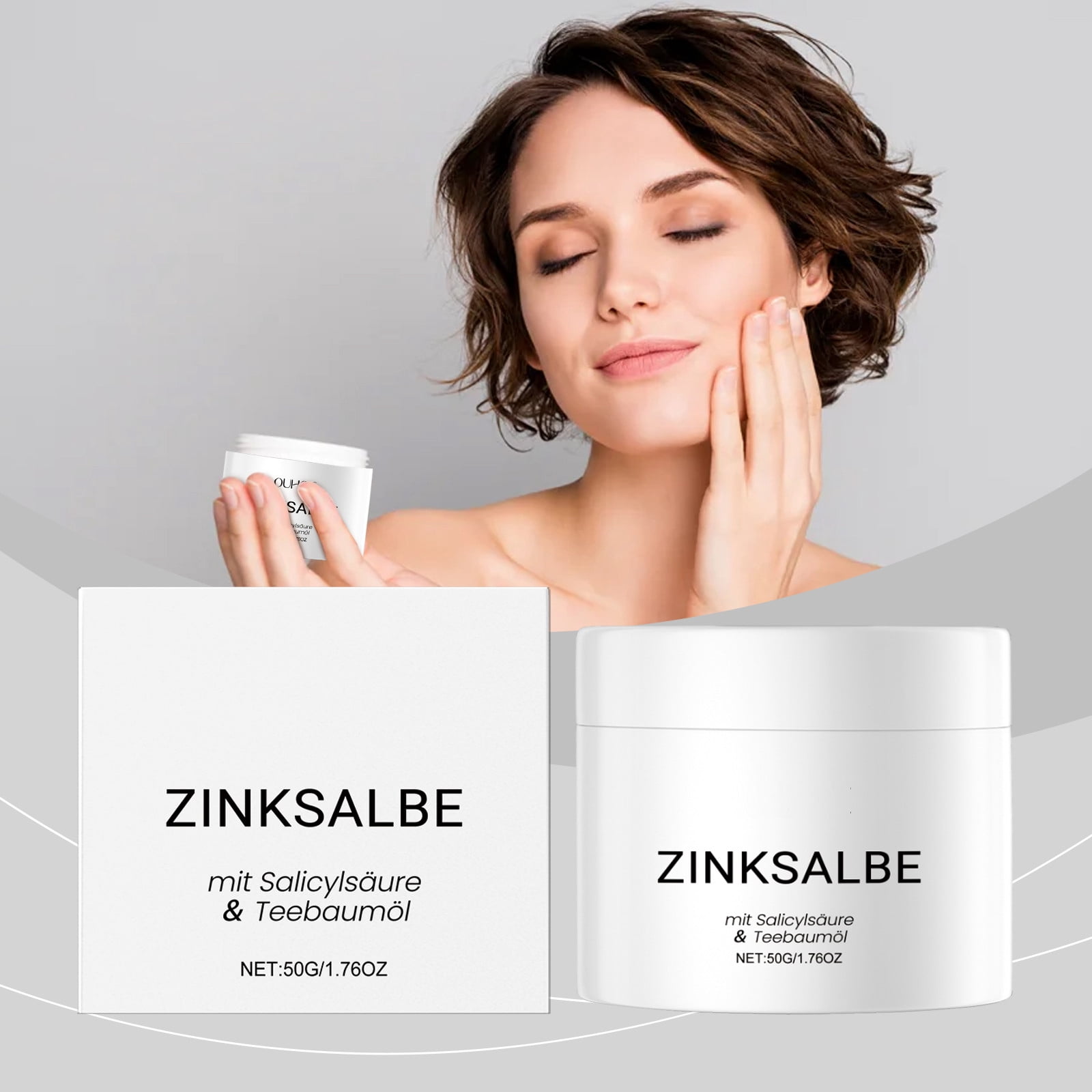 Zinc Ointment with Salicylic Acid & Tea Tree Oil Skin Soothing Formula for Acne, Irritations & Redness 50g