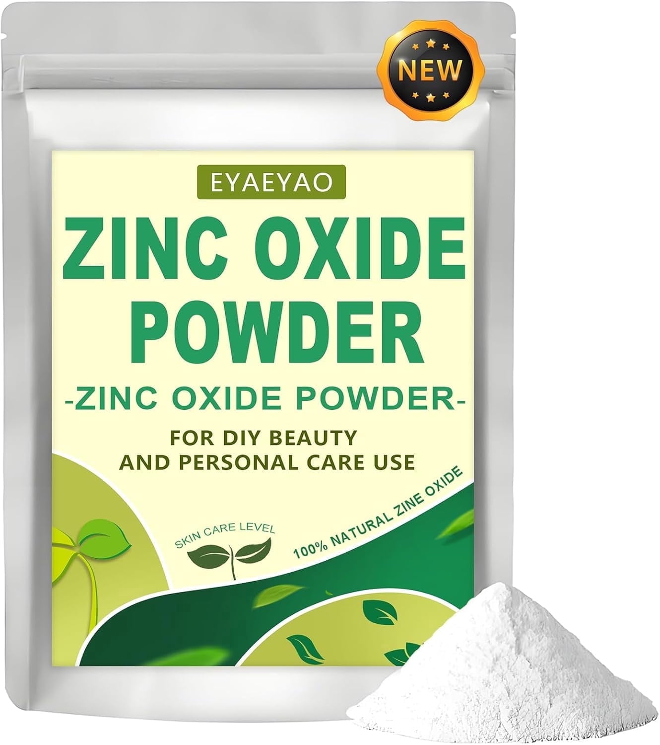 Zinc Oxide Powder | Non-Nano & Uncoated | Make Your Own Lotion, Deodorant, Cream, Soap | DIY Essentials | Resealable Bag | Pure Natural | Multitude of Uses, 16 Ounce