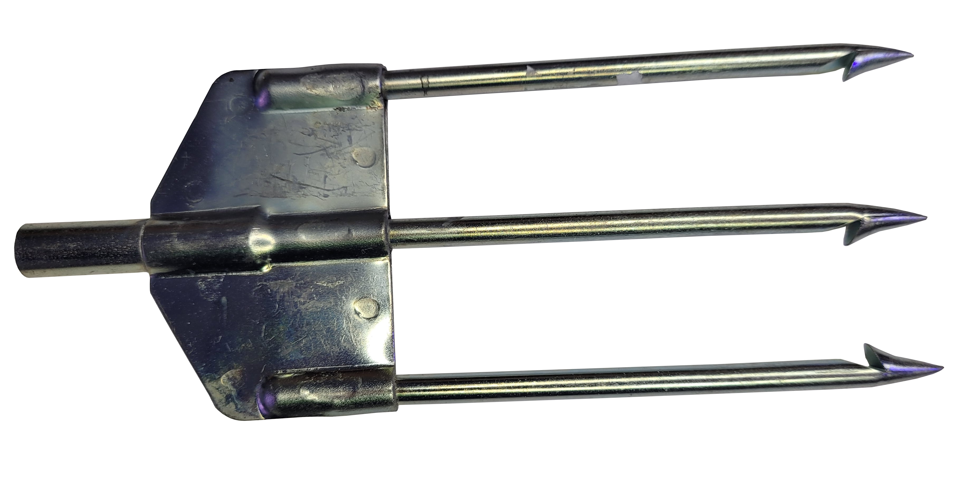Zinc Plated 3Prong Flat Trident with 6mm Threads for Spearfishing