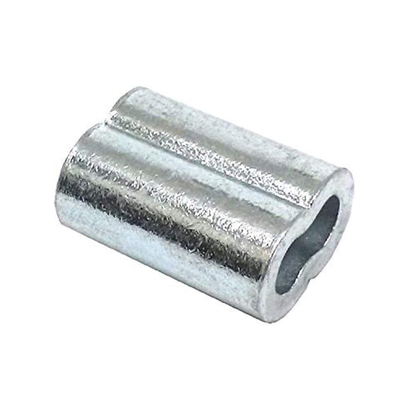 Zinc Plated Copper Swage Sleeves - Crimping Loop Sleeve for 1/4" Diameter Wire Rope and Cable - Zinc Plated Copper Double Barrel Crimp Sleeves - Zinc Plated Copper Sleeves for Wire (25)