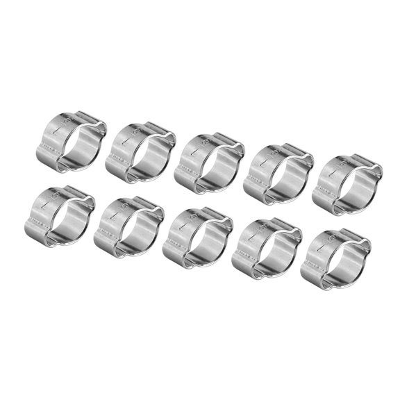 Zinc Plated Iron Two-Ear Clamps, 10pcs, 7-9MM, 5-23mm for Fule Petrol Pipe Tube