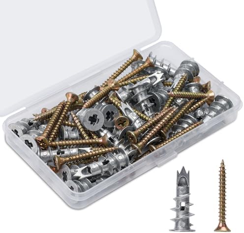 150-Piece Self-Drilling Drywall Anchor Kit – #8 X 1-1/4" Screws Included, Hammer-In Design For Plaster, Gypsum & Hollow Walls (No Pre-Drilling)