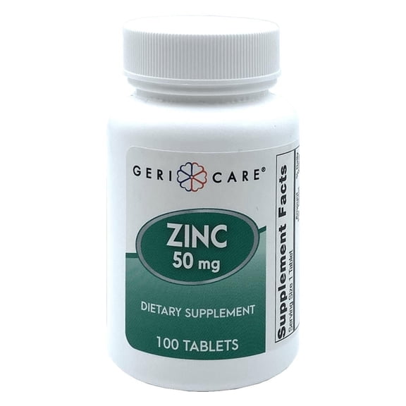 Zinc Sulfate Supplement Gericare Brand 220 mg, 100 Tablets, 12 count