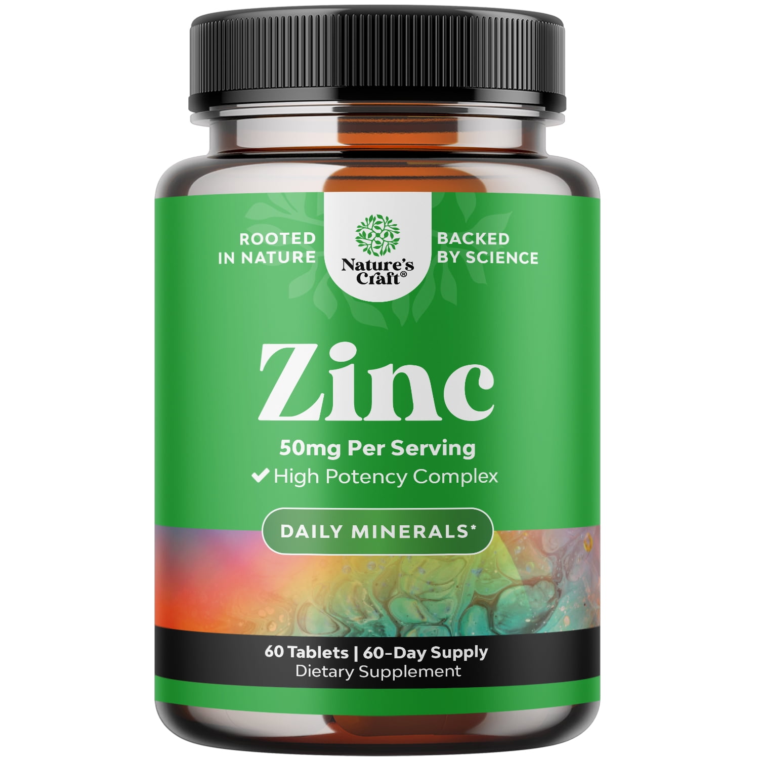 Zinc Supplement 50mg per serving - Zinc Immune System Booster and Natural Zinc Supplement for Mood Boost Heart Health Brain Support with Hair Skin and Nails Vitamins - Zinc Immune Support Supplement