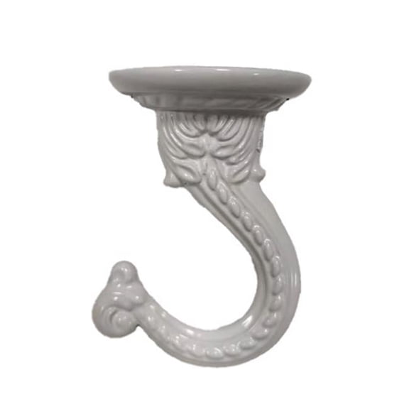 Zinc Swag Hook - White - 2 in. - Sturdy Design for Ceiling Mounting