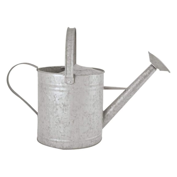 Zinc Watering Can - 3.6L Medium Galvanized Metal Watering Pot for Indoor & Outdoor Plants - Vintage Style Garden Decor - Durable Plant Waterer