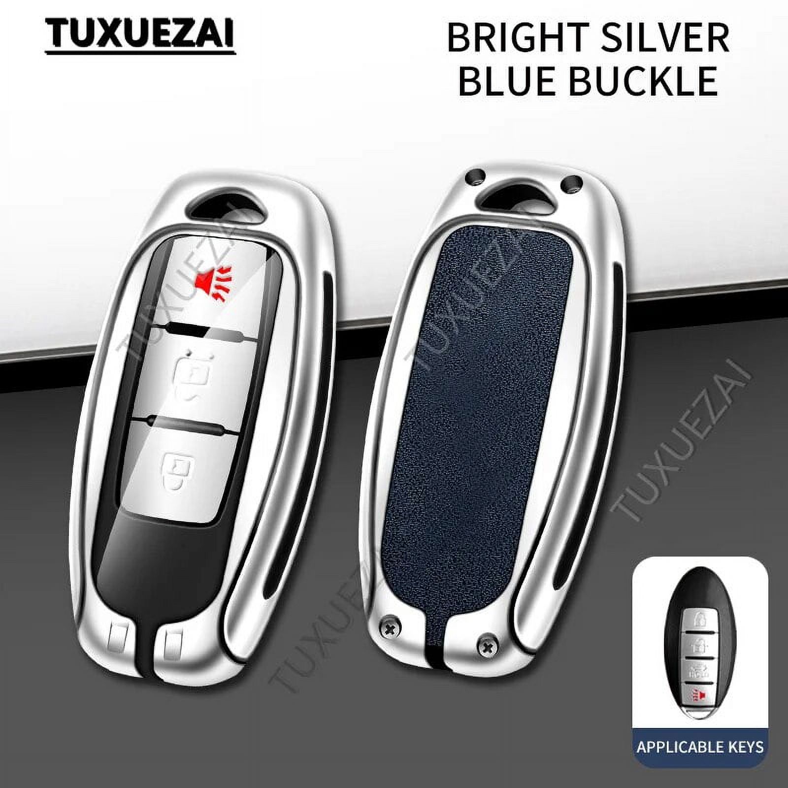 Zinc alloy+leather Car Key Case Cover For Nissan A 4 buttons key case X ...