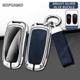 thumbnail image 1 of Zinc alloy+leather Car Key Case Cover For Tesla A key case Model S 3  X Y Key Shell Storage Bag Protector Case Cover, 1 of 15
