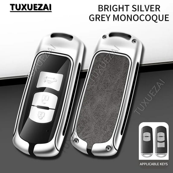 Zinc alloy+leather Car Key Case For Mazda A 2/3 buttons key case 3 2 6 CX3 CX5 CX30 CX8 CX9 MX5 Remote Control Protector Cover