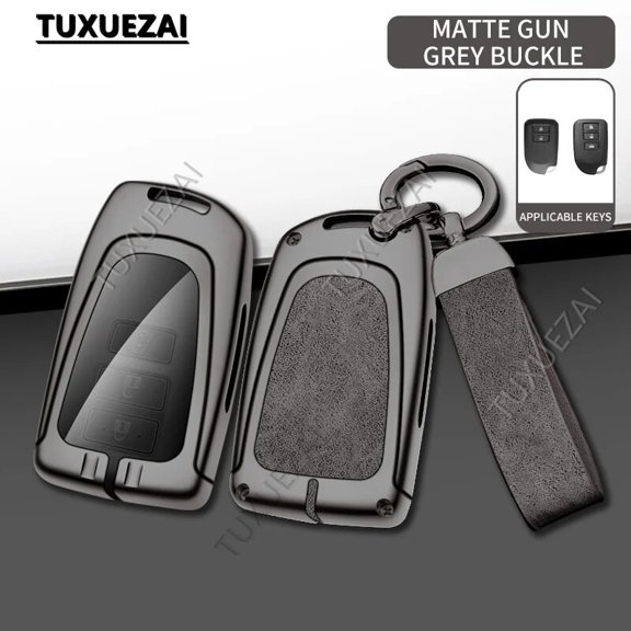 Zinc alloy+leather Car Key Cover case For Toyota F 2/3 buttons yaris vios 2/3button key holder Keychain Accessories